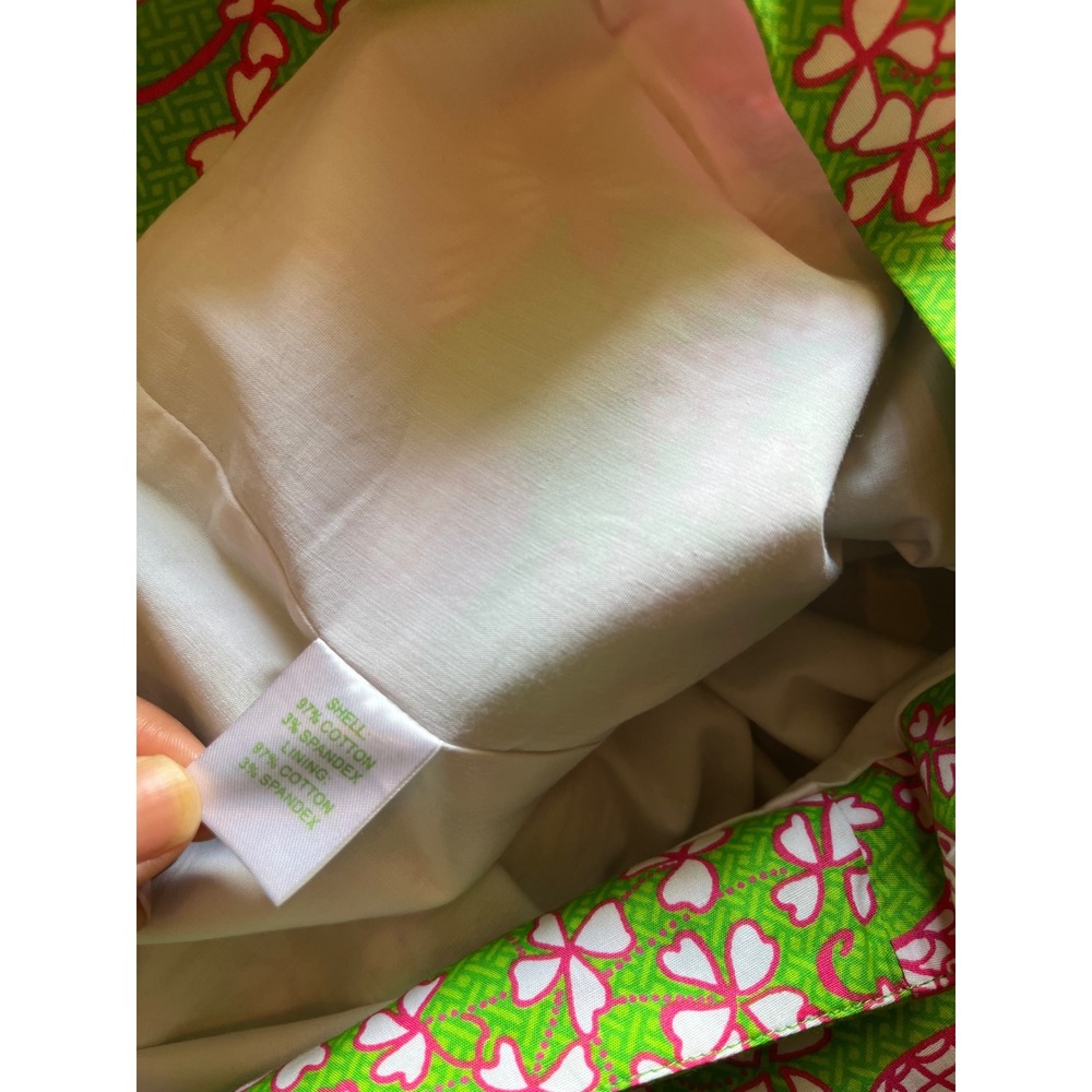 Lilly Pulitzer Pink Green Butterfly Print Ruffle Hem Mini Skirt - Picture 6 of 7